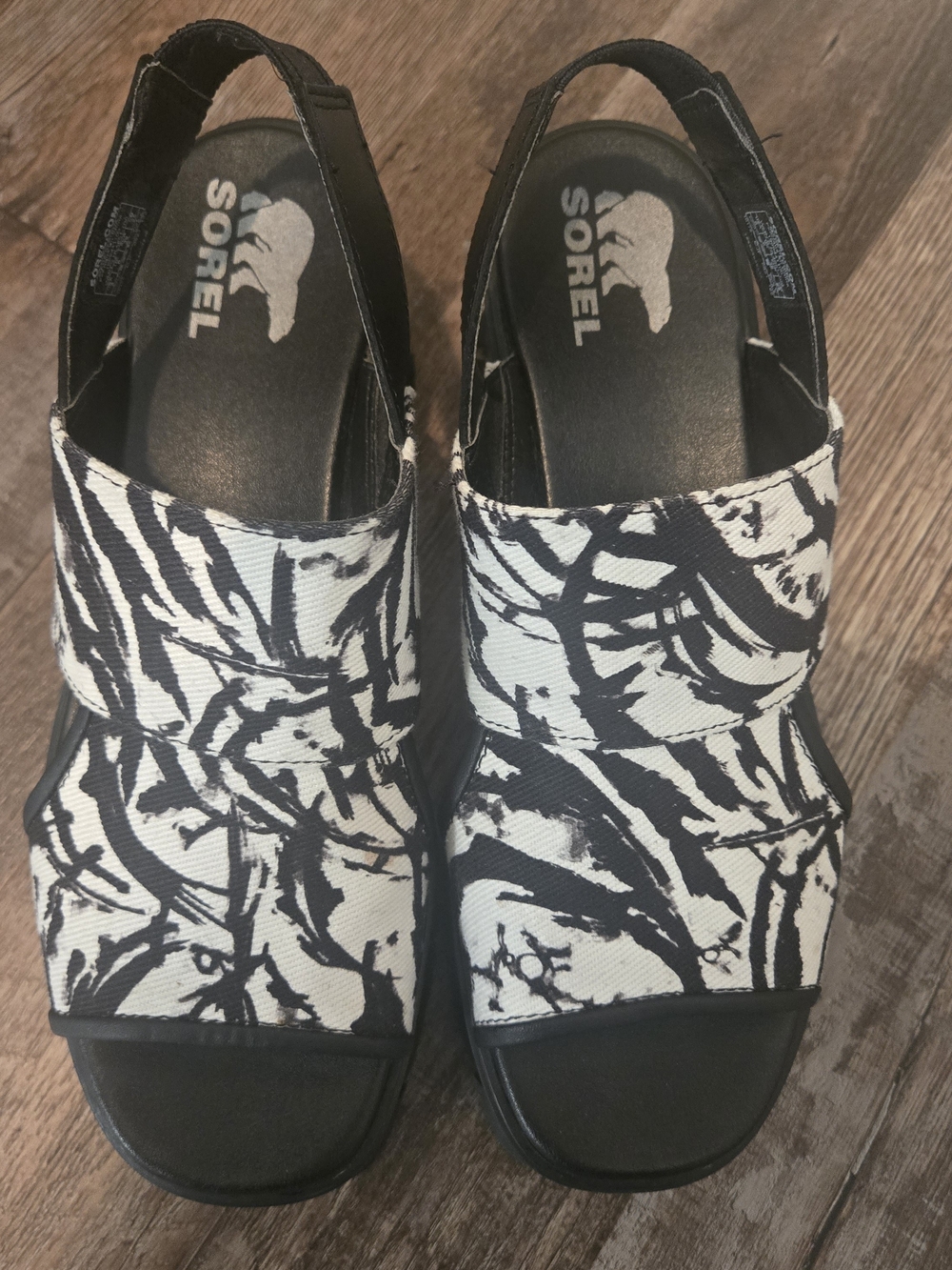 Sorel Women's Black & White Slingback Sandals